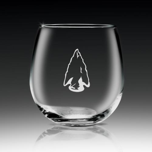 Corporate Gifts, Recognition Gifts and Desk Accessories - Etched Barware - Stemless Red Wine
