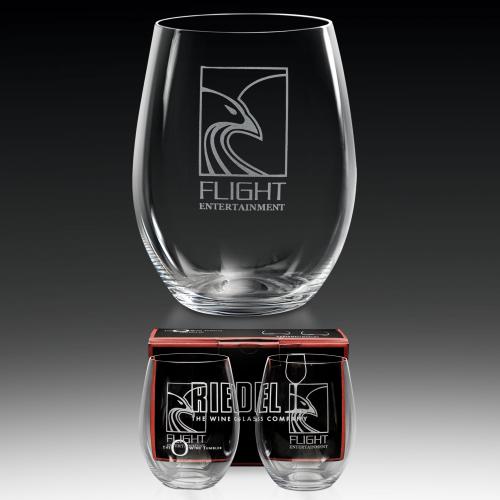Corporate Gifts, Recognition Gifts and Desk Accessories - Etched Barware - Riedel Cabernet/Merlot Custom Logo Engraved
