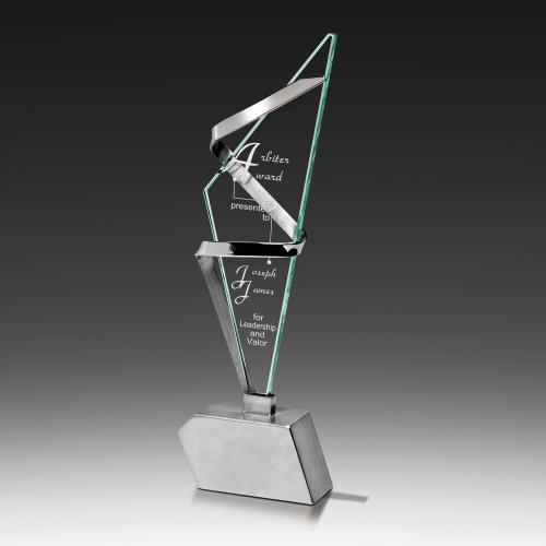 Corporate Awards - Glass Awards - Jade Glass Awards - Rhapsody Metal Award