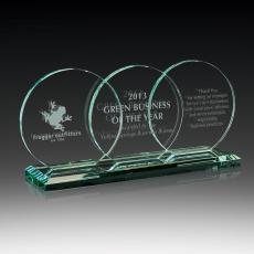 Employee Gifts - Jade Trio Glass Award