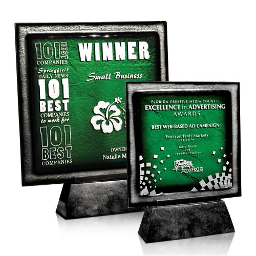 Corporate Awards - Glass Awards - Art Glass Awards - Radiant Emerald Art Glass