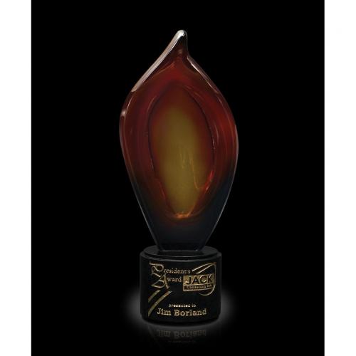Corporate Awards - Glass Awards - Flame Awards - Aurora Flame Art Glass