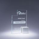 Starphire Crystal Quad Award with Aluminium Base