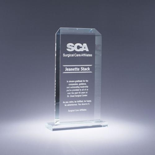Corporate Awards - Crystal Awards - Clear Crystal Rectangle Classic Award