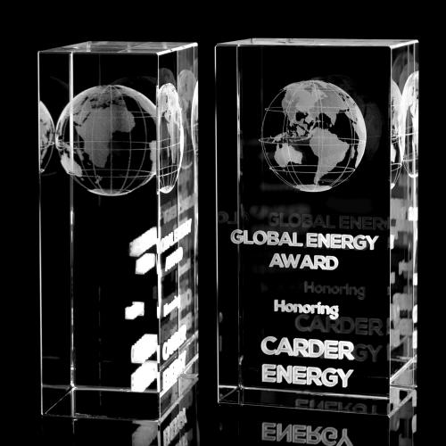 Corporate Awards - Crystal Awards - 3D Laser Engraved - 3D TOWER 3D Engraved Crystal Award