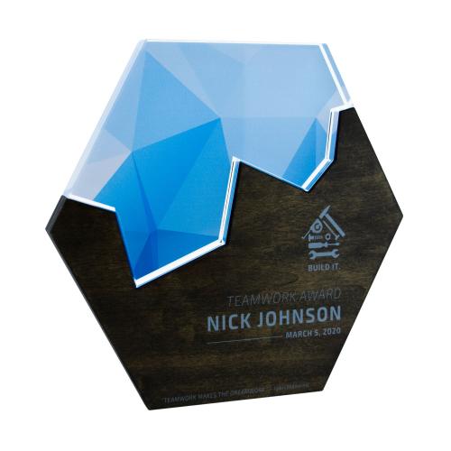 Corporate Awards - Modern Awards - Hexagon Edge Puzzle Modern Mixed Material Award