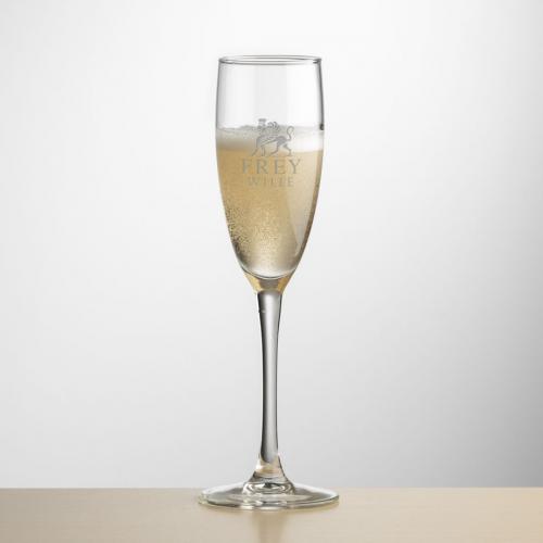 Corporate Gifts, Recognition Gifts and Desk Accessories - Etched Barware - Farnham Flute - Deep Etch