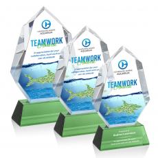 Employee Gifts - Norwood Full Color Green on Newhaven Crystal Award