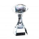 Cut Optical Crystal Football Ball Award on Crystal Tower