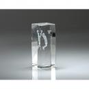Clear Optical Crystal 3D Rectangle Men's Basketball Award
