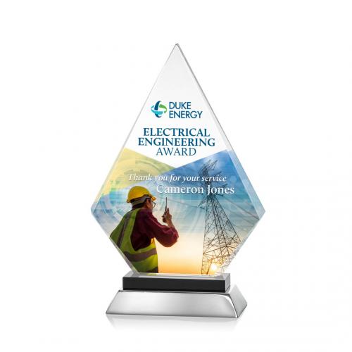 Corporate Awards - Valhalla Full Color Black Diamond Crystal Award