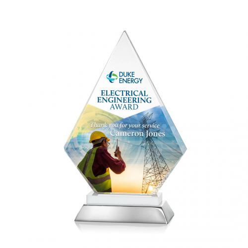 Corporate Awards - Valhalla Full Color White Diamond Crystal Award