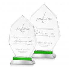 Employee Gifts - Nebraska Green Arch & Crescent Crystal Award