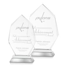 Nebraska White Arch & Crescent Crystal Award - Metal Awards