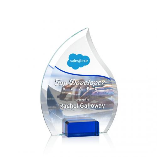 Corporate Awards - Romy Full Color Blue Flame Crystal Award