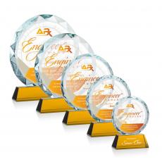 Employee Gifts - Stratford Full Color Amber Circle Crystal Award