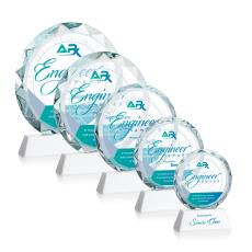 Stratford Full Color White Circle Crystal Award - Crystal Awards