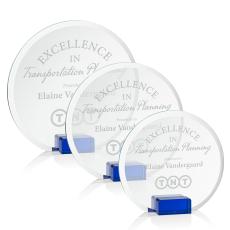 Bowie Blue Circle Crystal Award - Glass Awards