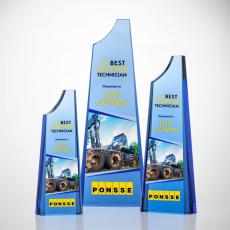 Employee Gifts - Middleton Full Color Sky Blue Obelisk Crystal Award
