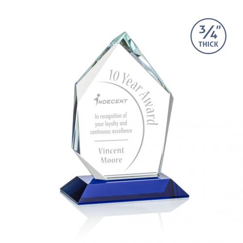 Corporate Awards - Deerhurst Ice Blue  Peak Crystal Award