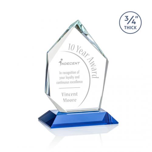 Corporate Awards - Deerhurst Ice Sky Blue Peak Crystal Award