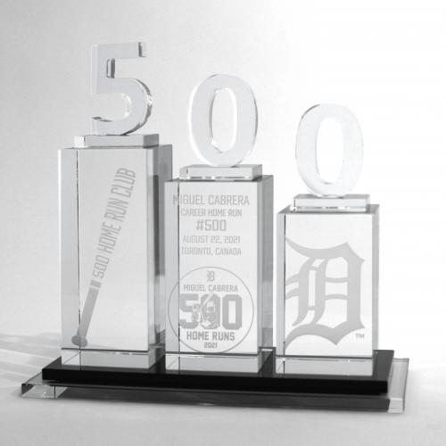 Featured - Custom Crystal Awards Gallery - 500 Home Run Club Award