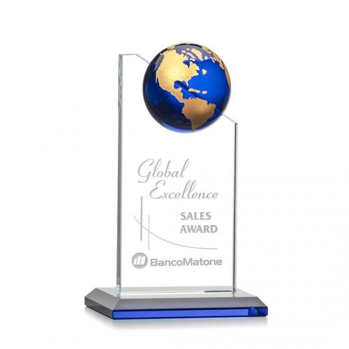 Corporate Awards - Arden Globe Blue/Gold Spheres Metal Award