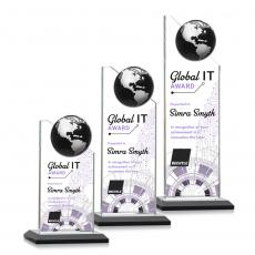 Employee Gifts - Arden Full Color Black/Silver Spheres Crystal Award