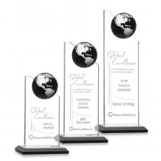Employee Gifts - Arden Globe Black/Silver Spheres Crystal Award
