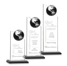 Arden Globe Black/Silver Spheres Crystal Award - Crystal Awards