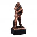 Bronze Finish Firefighter Statue Award on Black Base