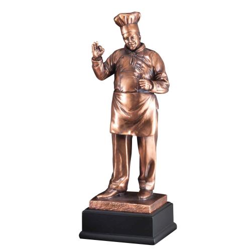 Corporate Awards - Resin Awards - Chef Statue Resin Award on Black Base