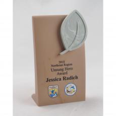 Leaf Accent Service Stone Resin Award - Corporate Awards