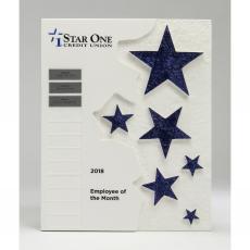 Employee Gifts - 7.5x9.5 Chiseled Star Perpetual Stone Plaque Award