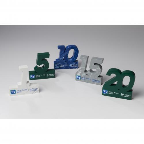 Corporate Awards - Marble & Granite Corporate Awards - Number Cutout Desk Stone Resin Award