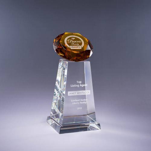 Corporate Awards - Crystal Awards - Diamond Awards - Diamond Spire Amber
