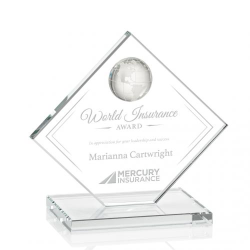 Corporate Awards - Ferrand Globe Clear Diamond Crystal Award