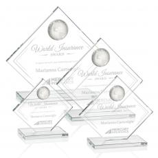 Employee Gifts - Ferrand Globe Clear Spheres Crystal Award