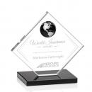 Ferrand Globe Black/Silver Diamond Crystal Award