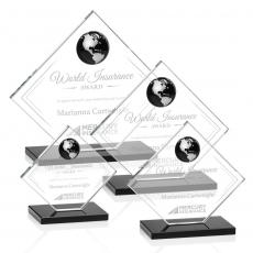 Employee Gifts - Ferrand Globe Black/Silver Spheres Crystal Award