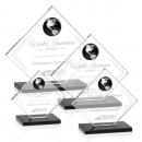 Ferrand Globe Black/Silver Diamond Crystal Award