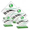 Ferrand Full Color Green/Silver Diamond Crystal Award