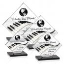 Ferrand Full Color Black/Silver Diamond Crystal Award