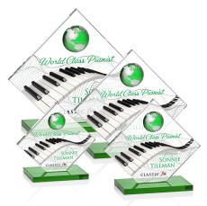 Ferrand Full Color Green/Silver Spheres Crystal Award - Crystal Awards