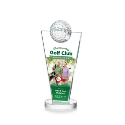 Corporate Awards - Slough Golf Full Color Starfire Spheres Crystal Award