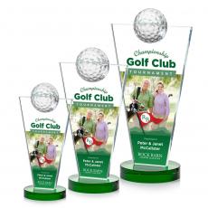 Employee Gifts - Slough Golf Full Color Green Spheres Crystal Award