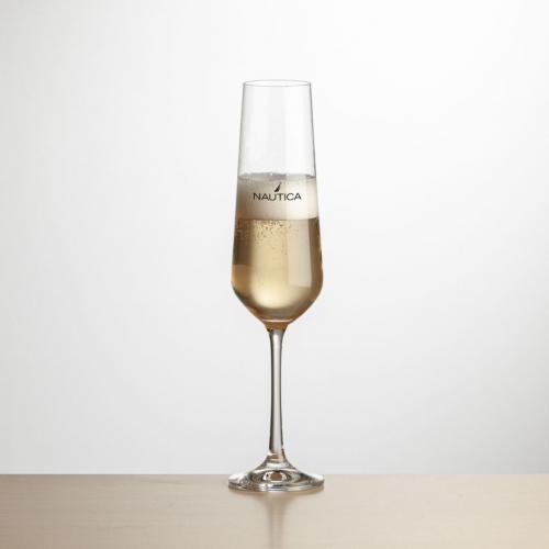 Corporate Gifts, Recognition Gifts and Desk Accessories - Etched Barware - Cannes Flute - Imprinted