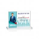 Composite Horizontal Full Color Teal Rectangle Crystal Award