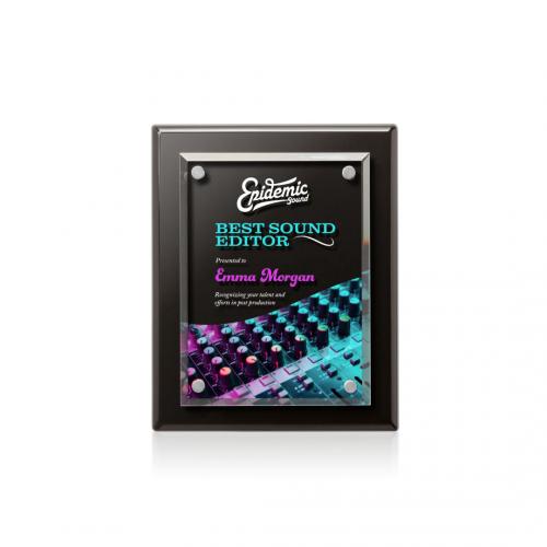 Corporate Awards - Award Plaques - Caledon Full Color Plaque - Black/Silver