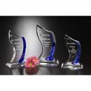 Blue & Clear Optical Crystal Curved Potomac Award